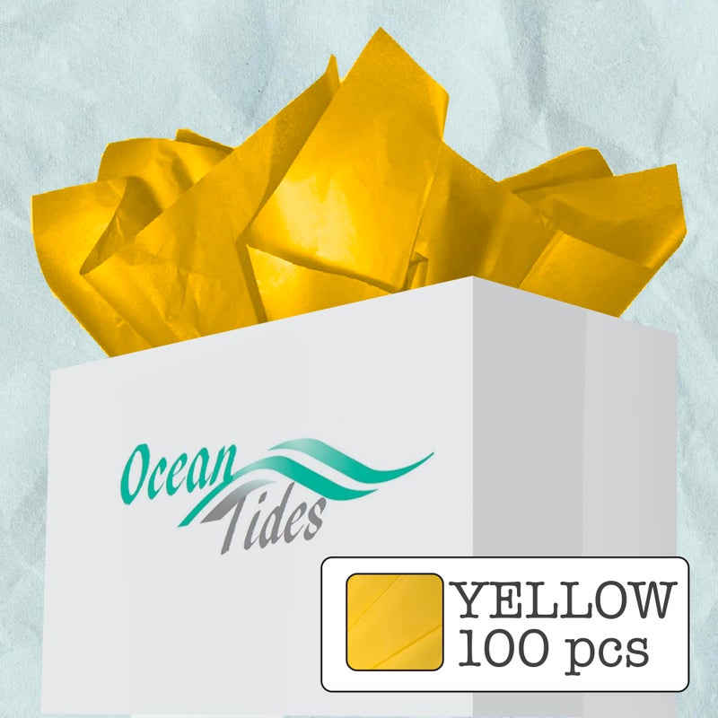 Ocean Tides 100 Sheets (14 x 20 Inches) Christmas Wrapping Paper â€“ Gift Wrapping Tissue Paper Bulk for Crafts, Birthdays, & Holidays â€“ Colored Tissue Papers for Gift Bags & Decorations, Yellow - Image 2